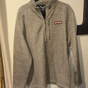 Vineyard Vines Men's Heather Gray Zip-Up Sweater